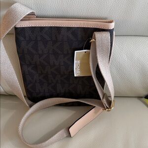 Michael Kors Brown and Tan Crossbody Bag
